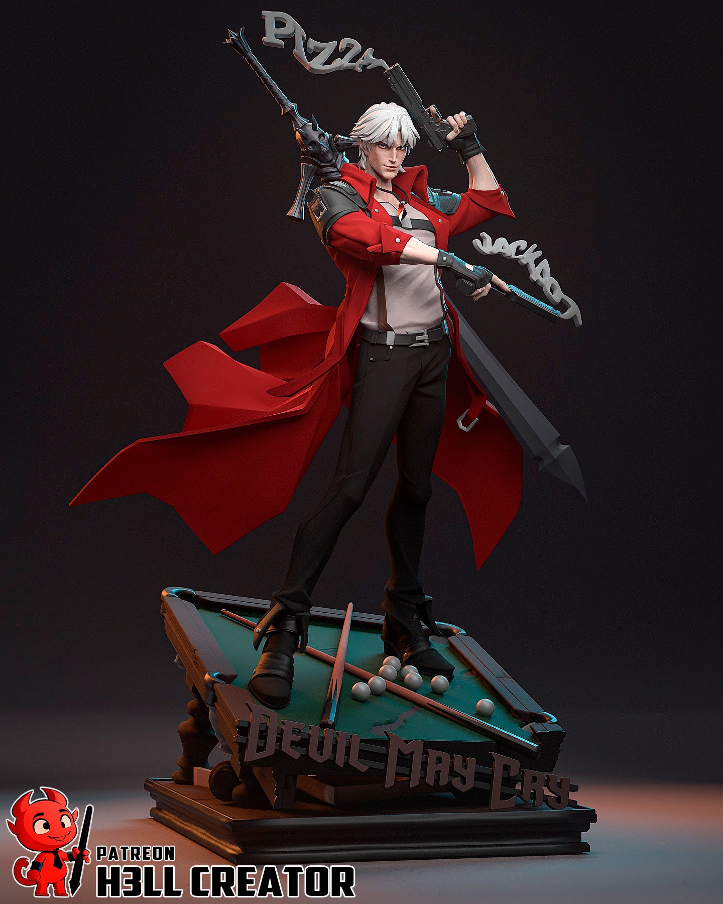 Dante (Devil May Cry) 3d Printed Model Kit - 12 scale