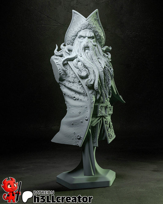 Davy Jones- Pirate Statue or Bust 3D Printed