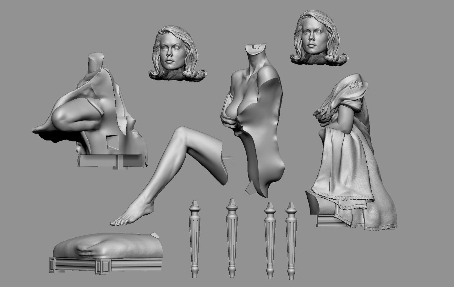 Elizabeth Montgomery / Samantha Stephens 3D printed Statue
