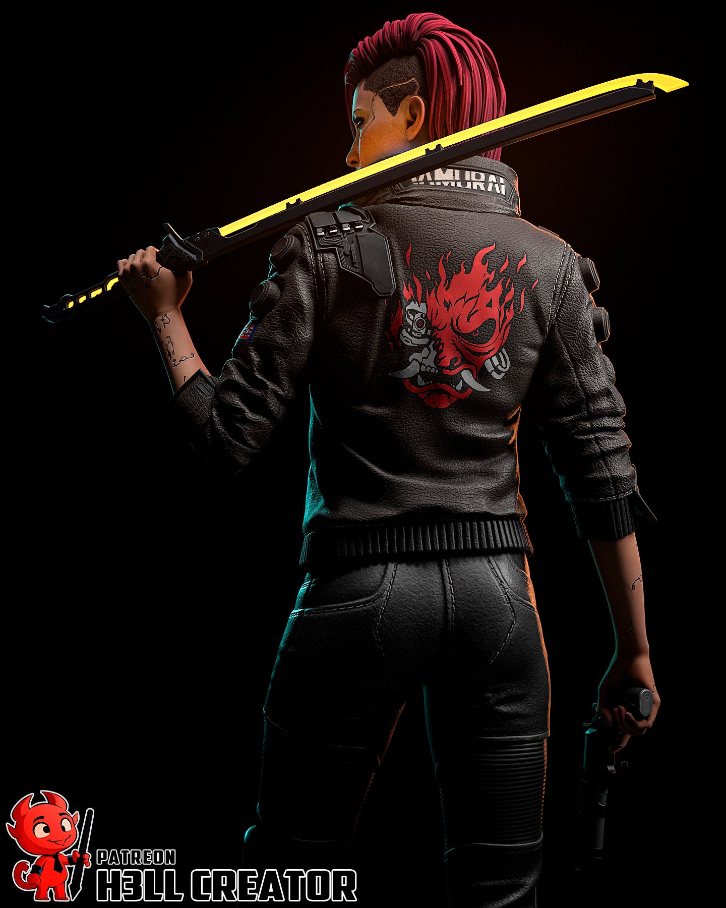Female V (Cyberpunk 2077) 3d Printed Model Kit - 1:10