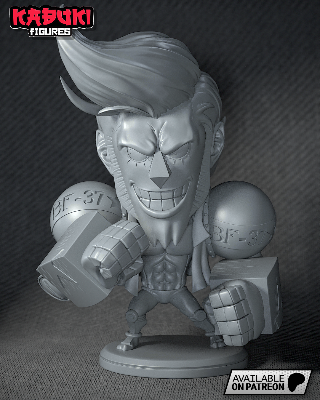 Franky (Fan Art) One Piece - 112mm - 3D Print Chibi Kit