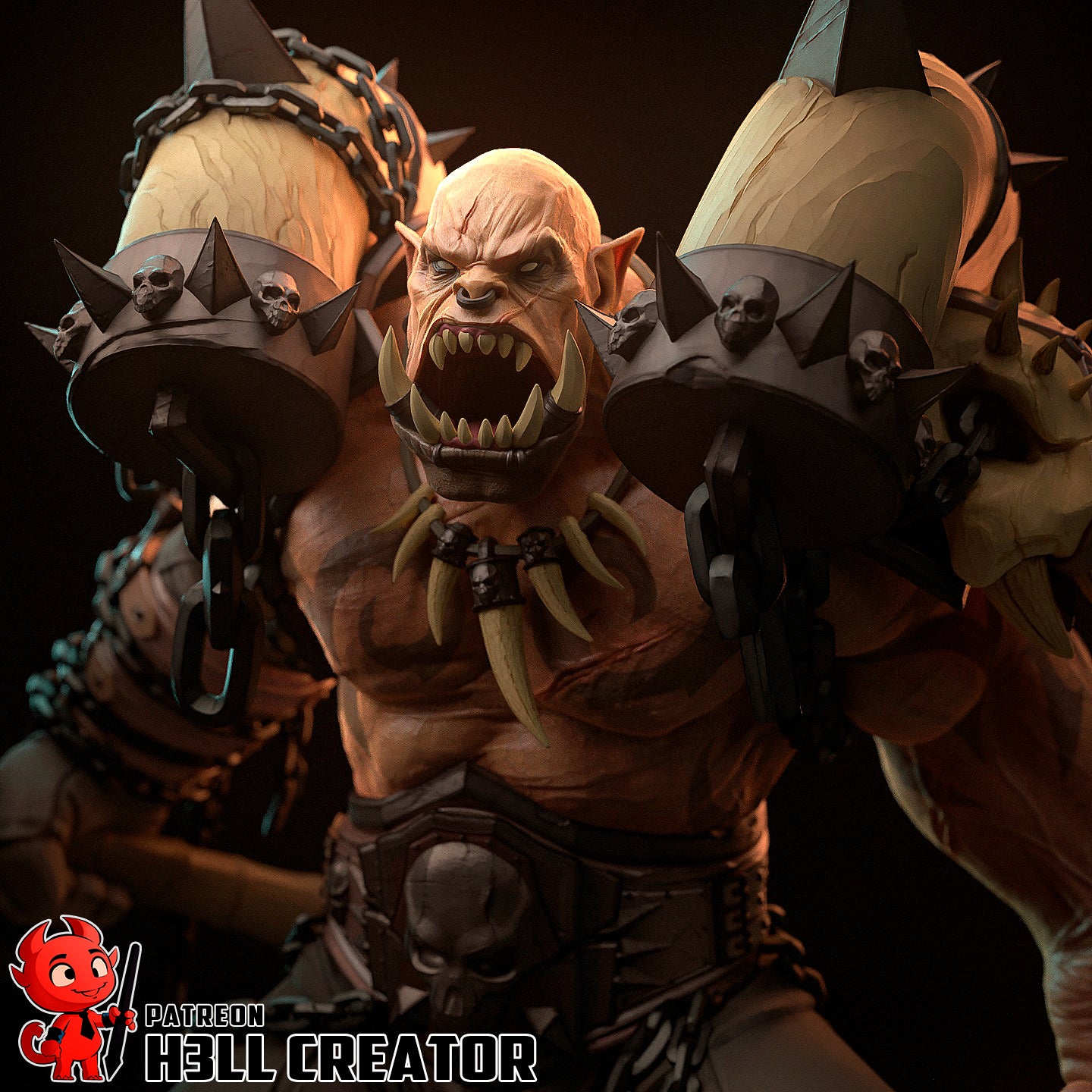 Garrosh Hellscream (WoW) 3d Printed Model Kit - 1:14