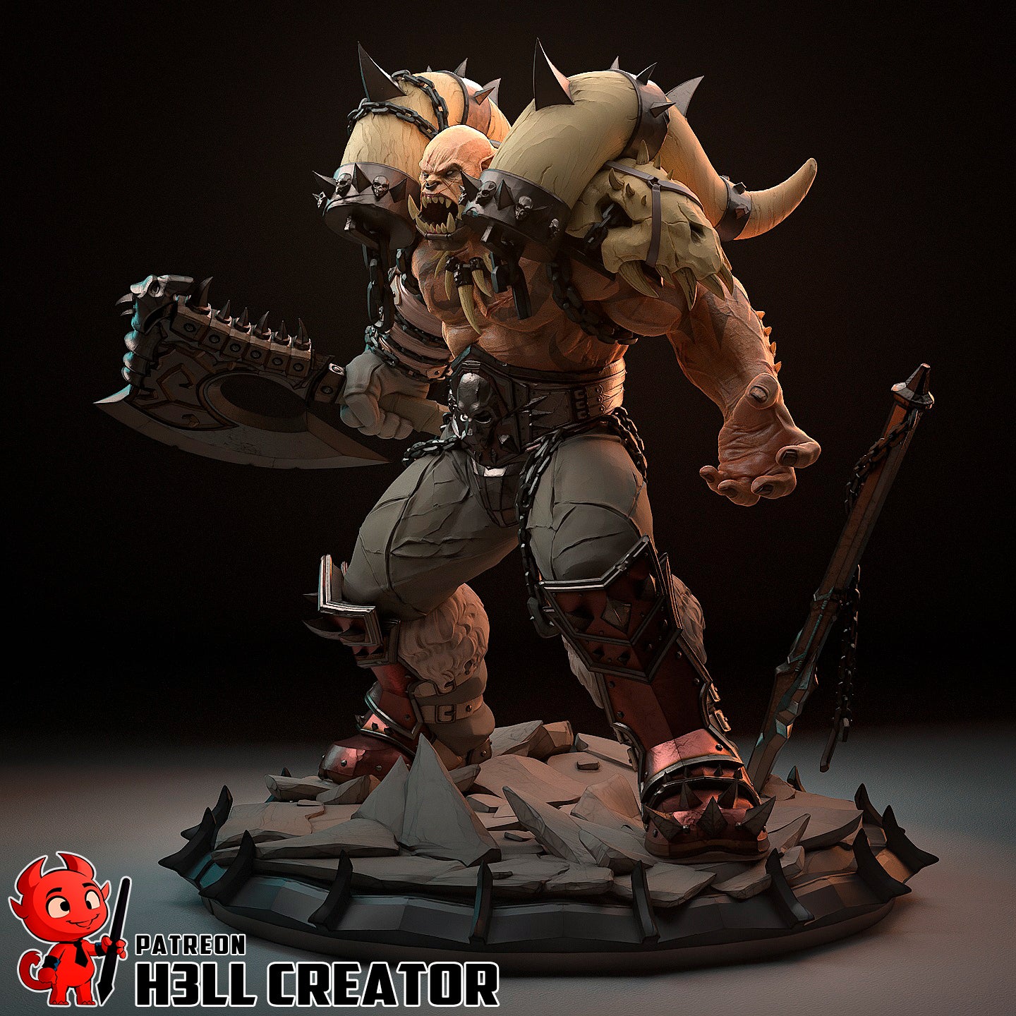 Garrosh Hellscream (WoW) 3d Printed Model Kit - 1:14