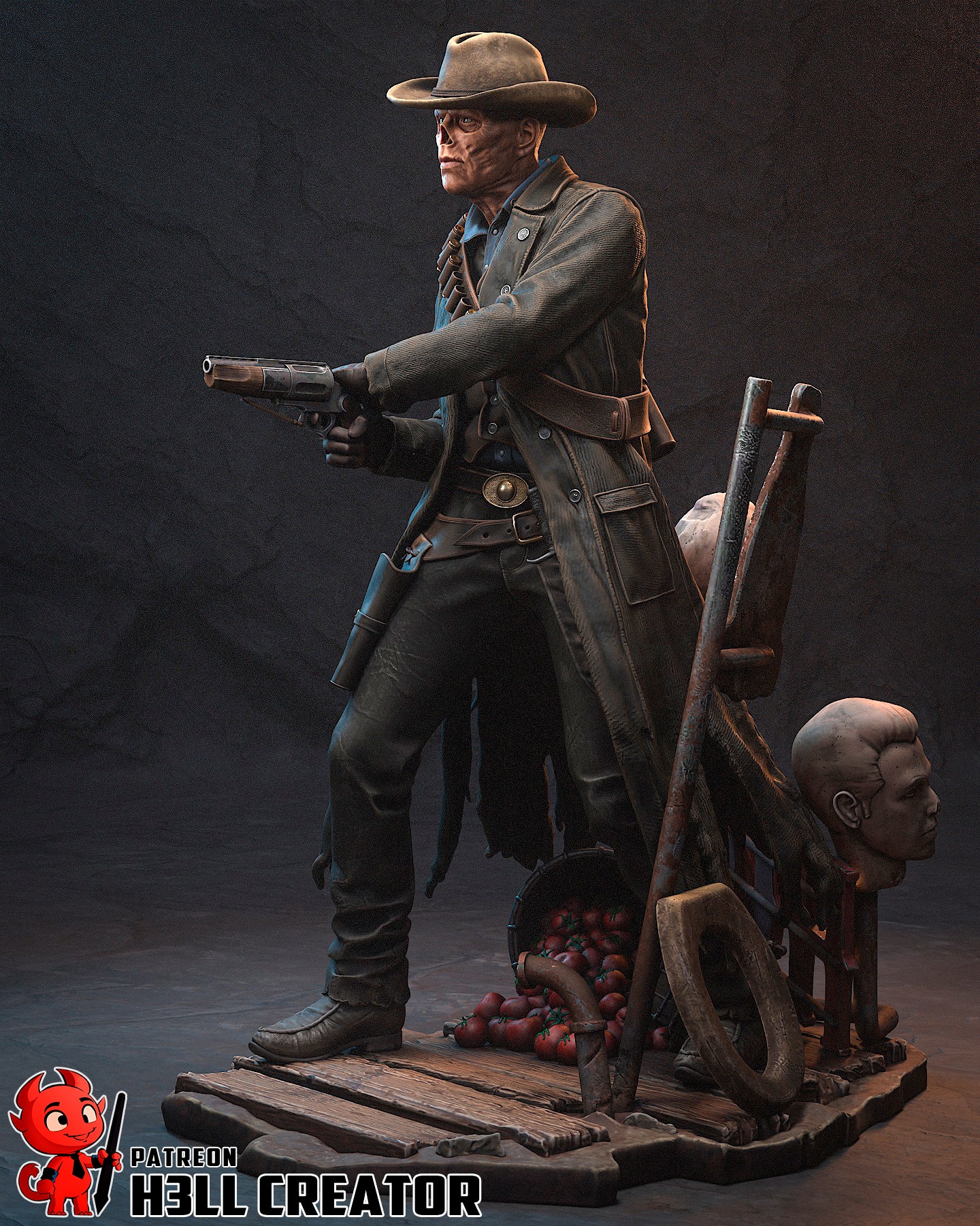 The Ghoul - 10 Scale - Fallout- 3D Printed Model Kit 1:10 Scale