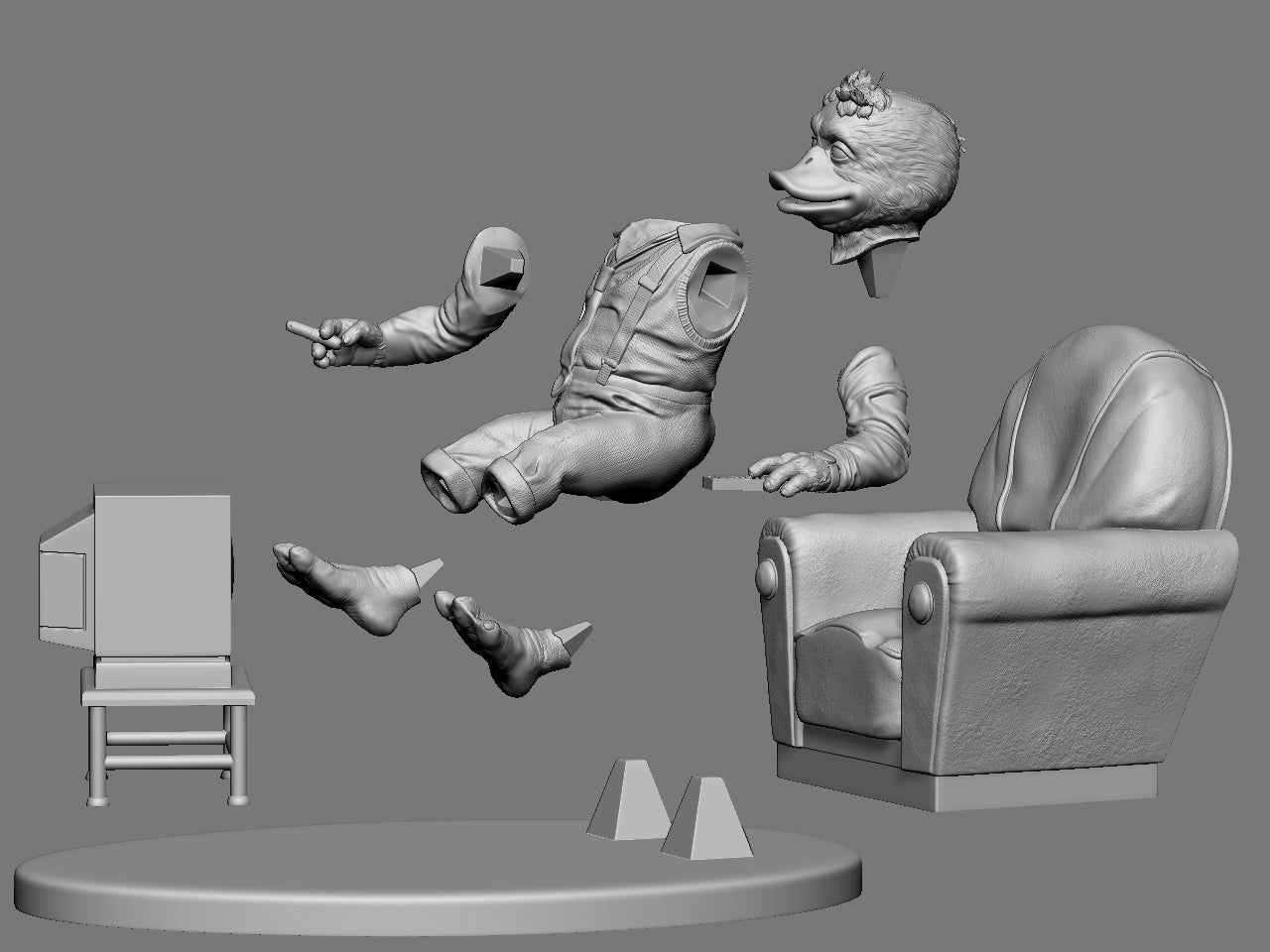 Howard the Duck -3D printed Model Sculpt