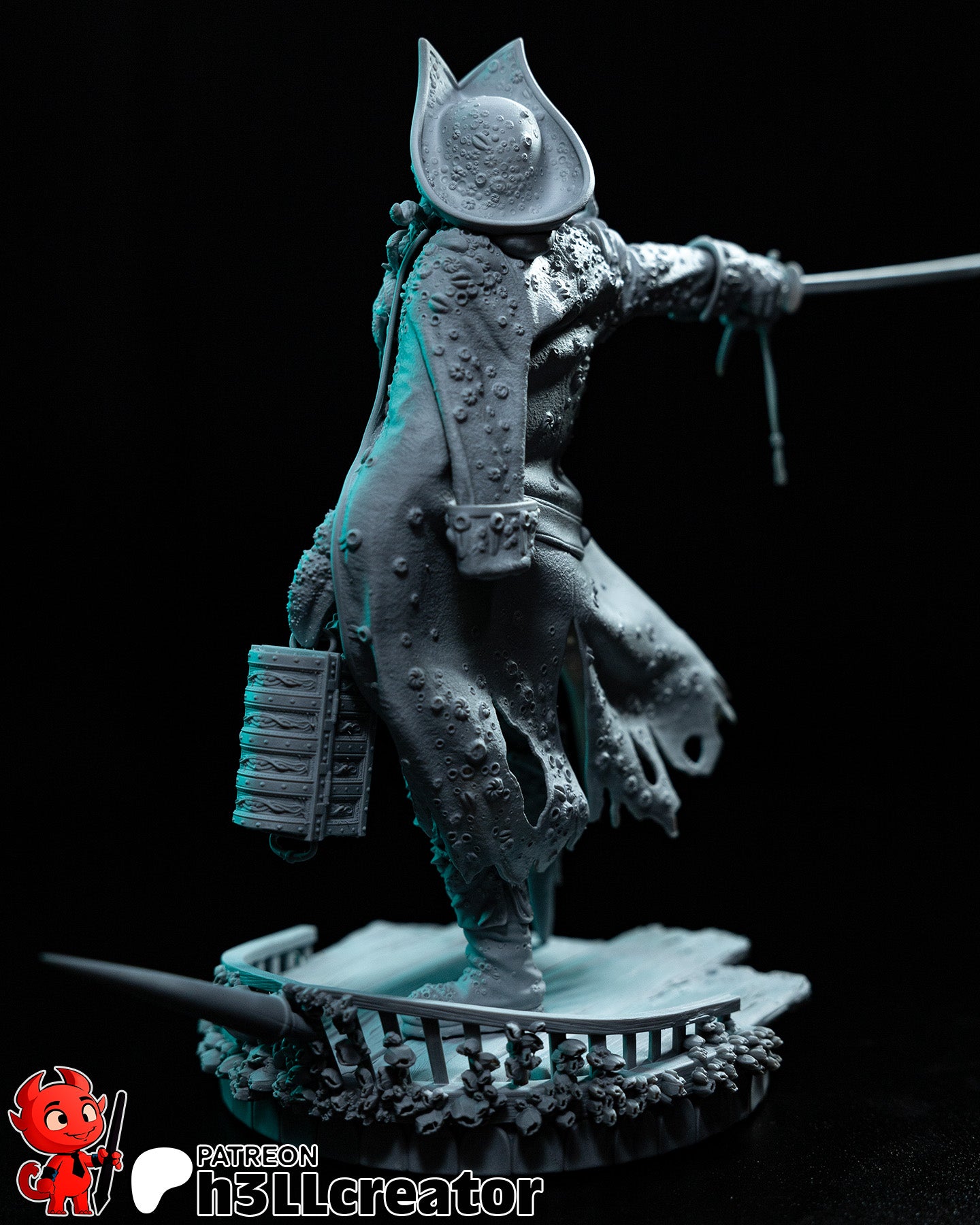 Davy Jones- Pirate Statue or Bust 3D Printed