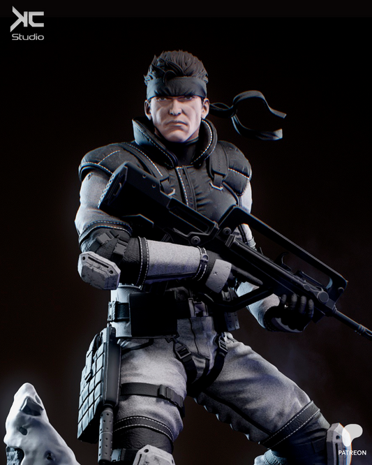Solid Snake (Metal Gear) - 3D Print Model Kit - 1:10 Scale - Fan Art