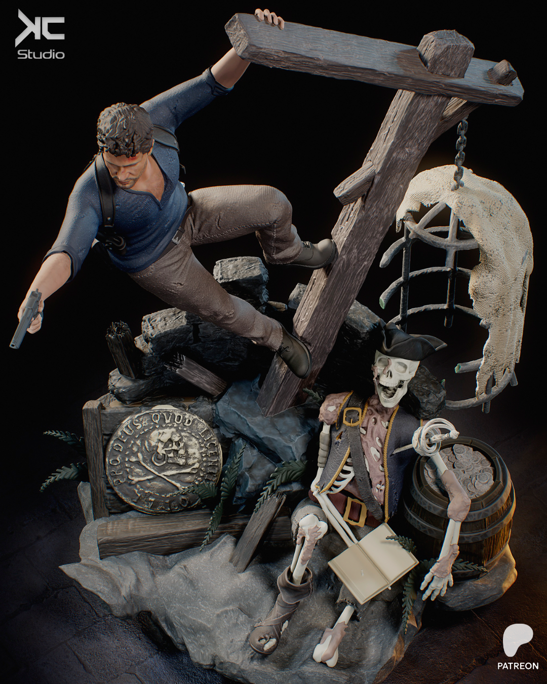 Nathan Drake (Unchartered) - 3D Print Model Kit - 1:10 Scale - Fan Art