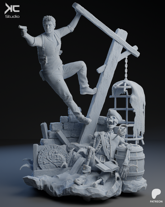 Nathan Drake (Unchartered) - 3D Print Model Kit - 1:10 Scale - Fan Art