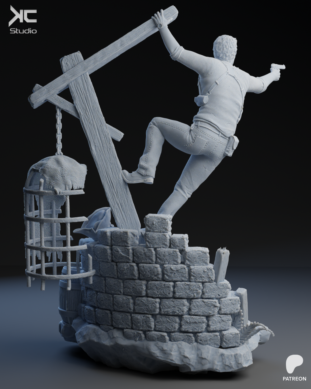 Nathan Drake (Unchartered) - 3D Print Model Kit - 1:10 Scale - Fan Art