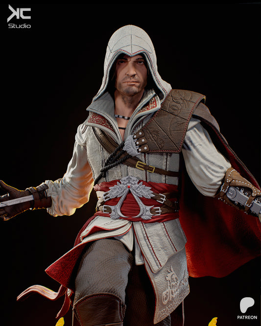Ezio (Assassins Creed) - 3D Print Model Kit - 1:10 Scale - Fan Art