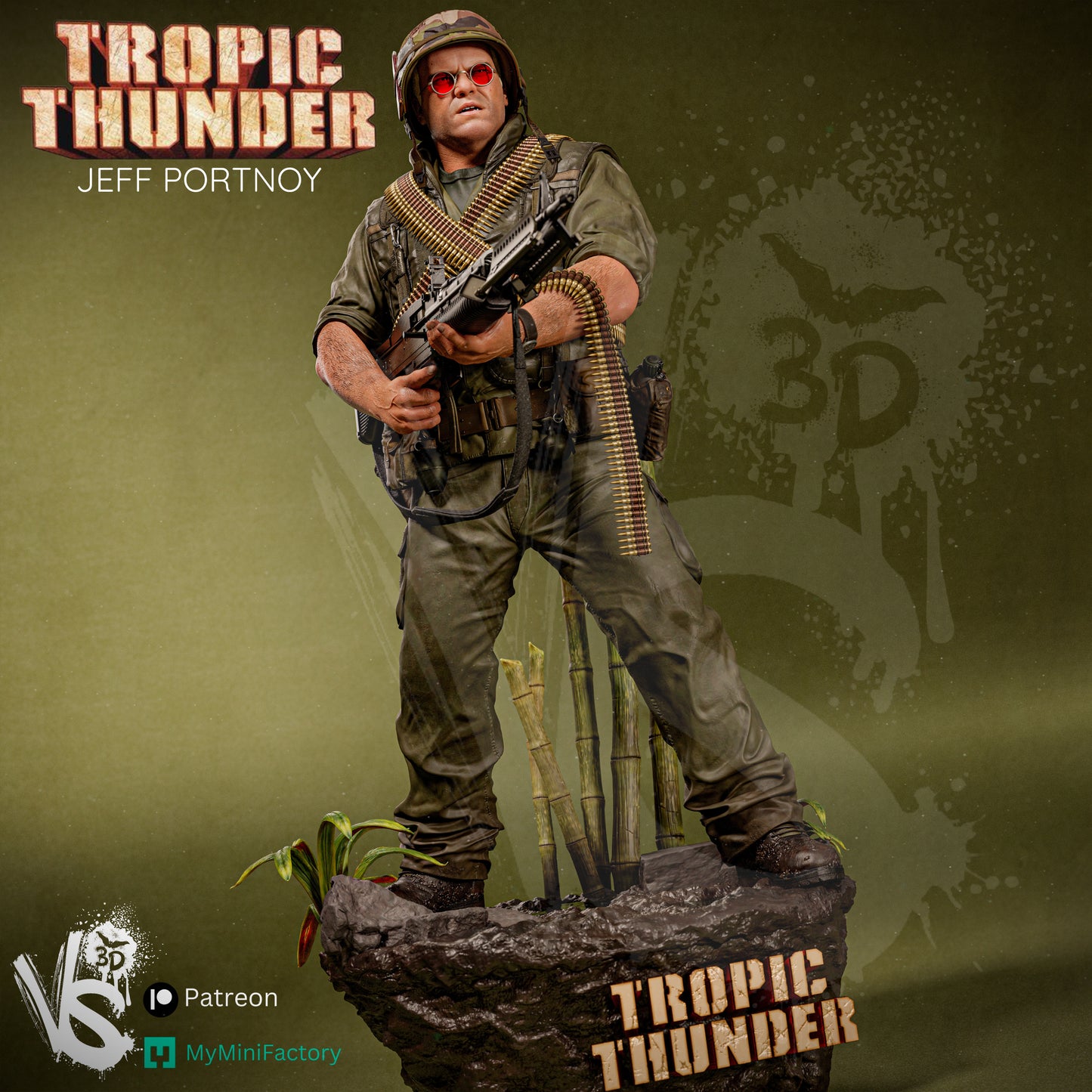 Jeff Portnoy (Tropic Thunder) - Unpainted and Unassembled 3D Print Kit
