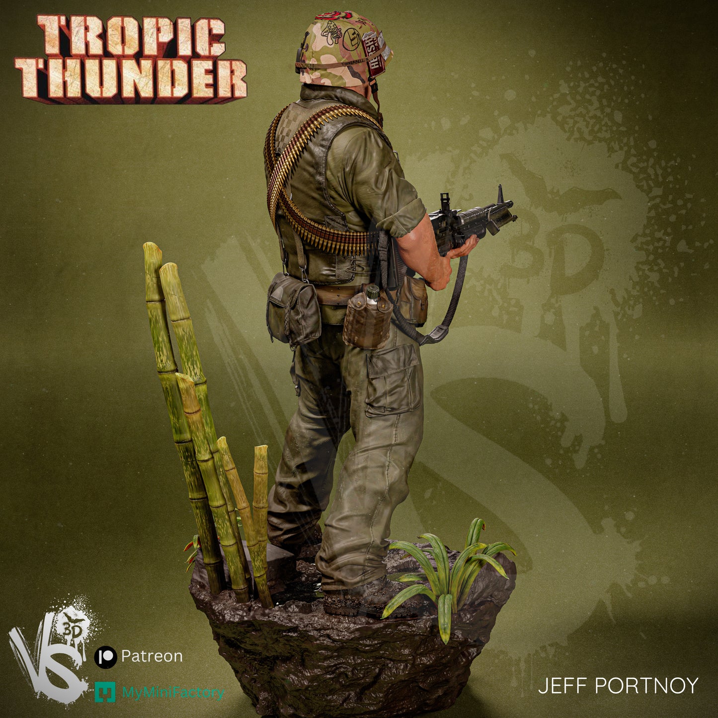 Jeff Portnoy (Tropic Thunder) - Unpainted and Unassembled 3D Print Kit