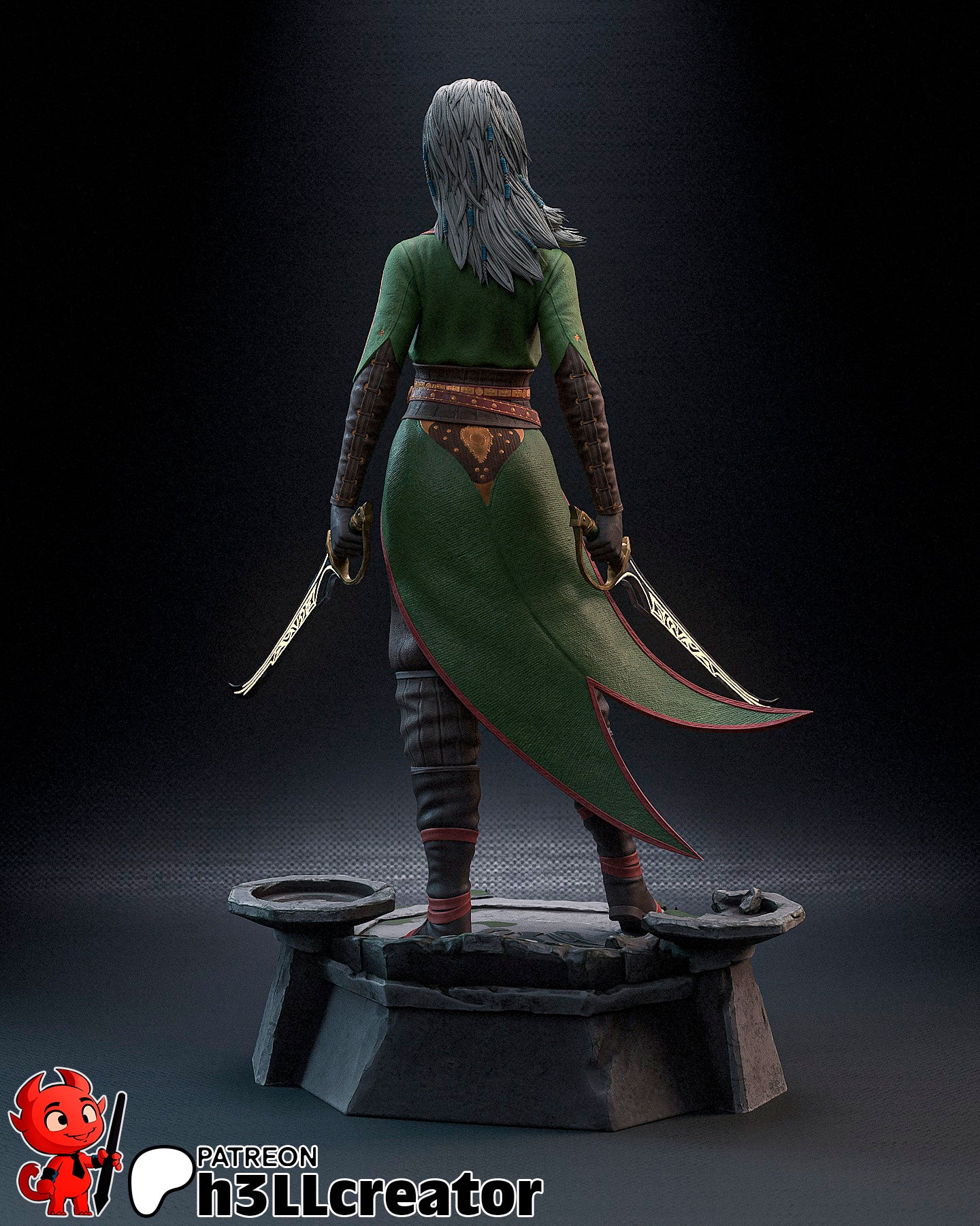 Jaheira - 3D Printed Model Statue and Bust 12 Scale