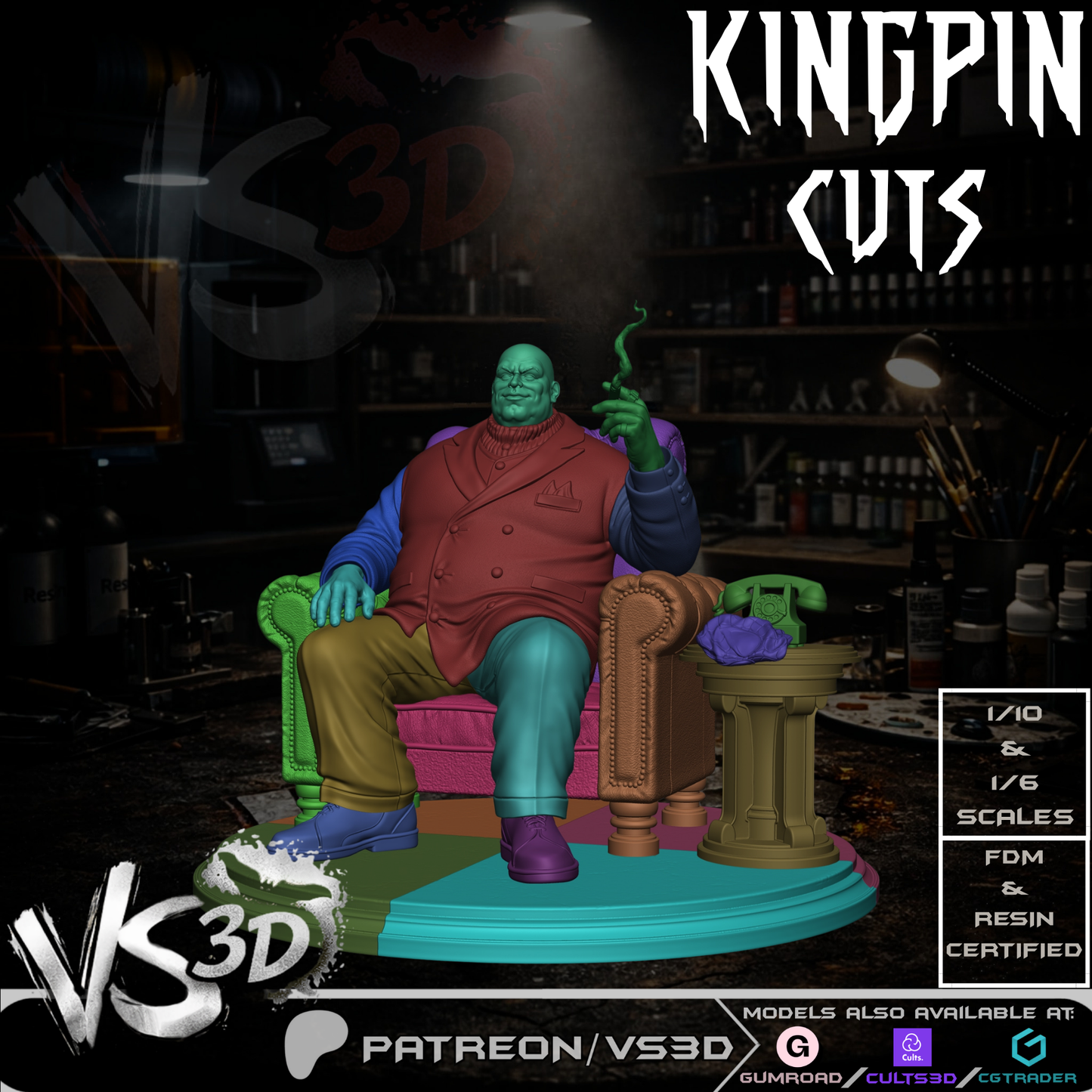 KingPin -TAS - 3D Printed Model Sculpture 8 Scale - Diorama