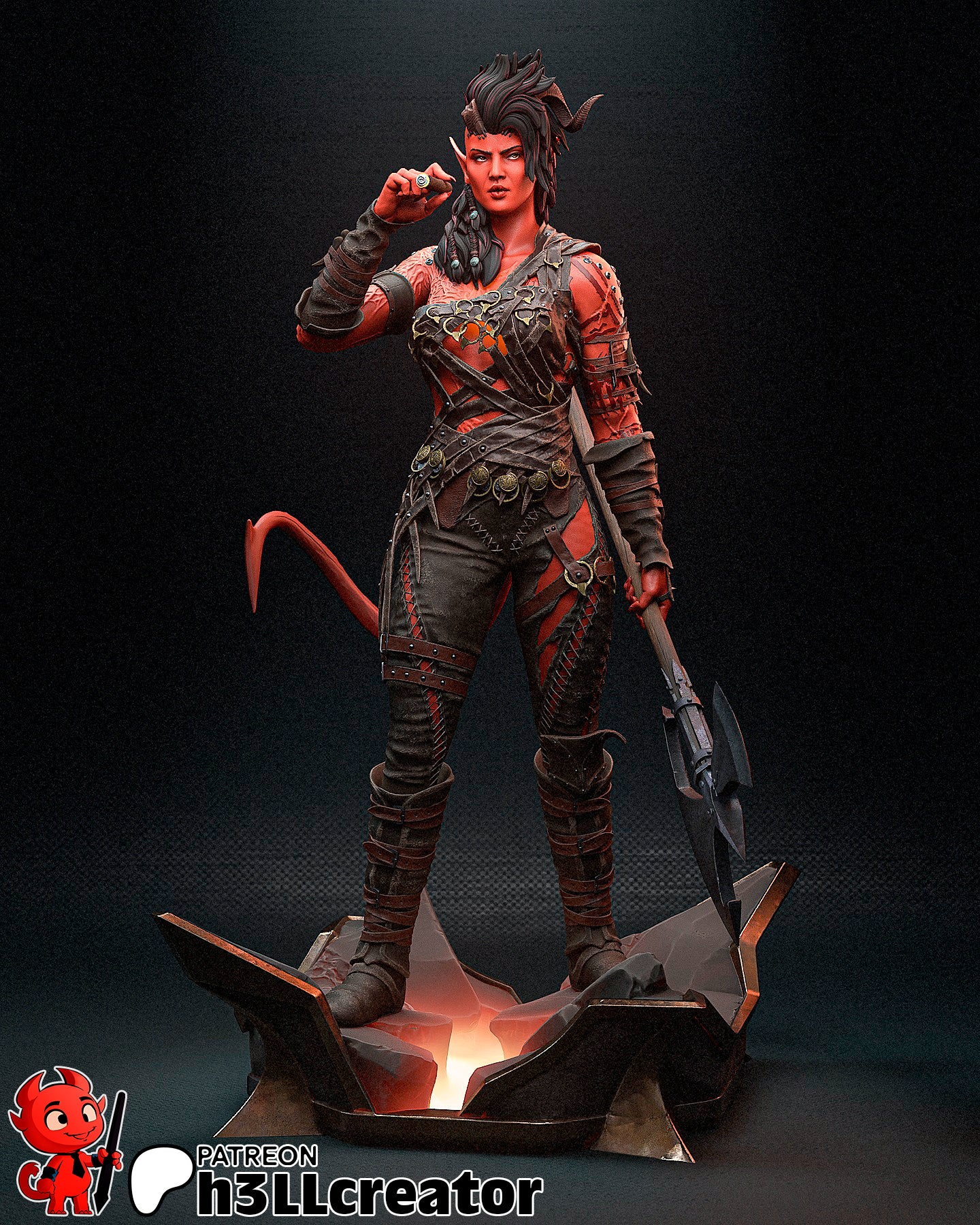 Karlach 3d Printed Model Kit - 12 scale unpainted and unassembled