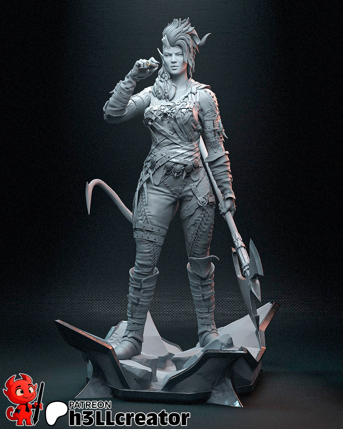 Karlach 3d Printed Model Kit - 12 scale unpainted and unassembled
