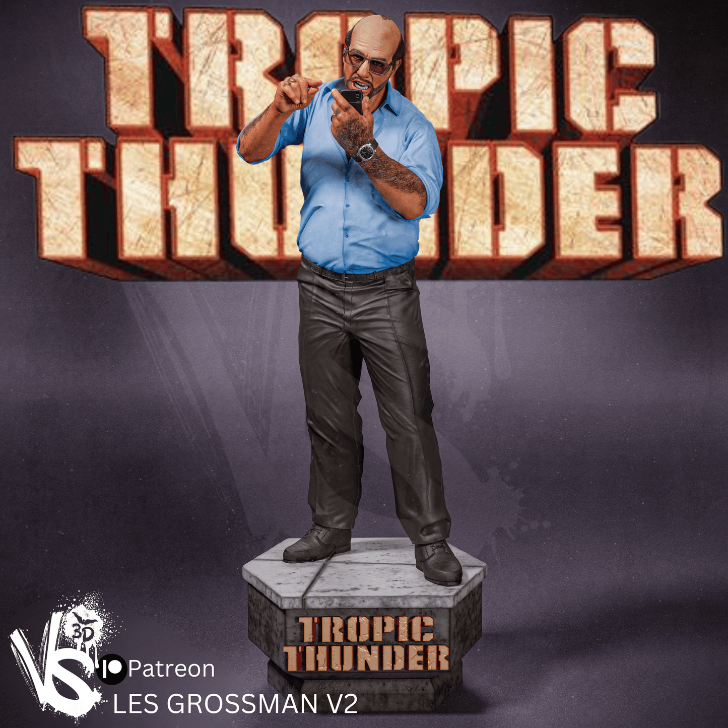 Angry Les Grossman (Tropic Thunder) - Unpainted and Unassembled 3D Print Kit