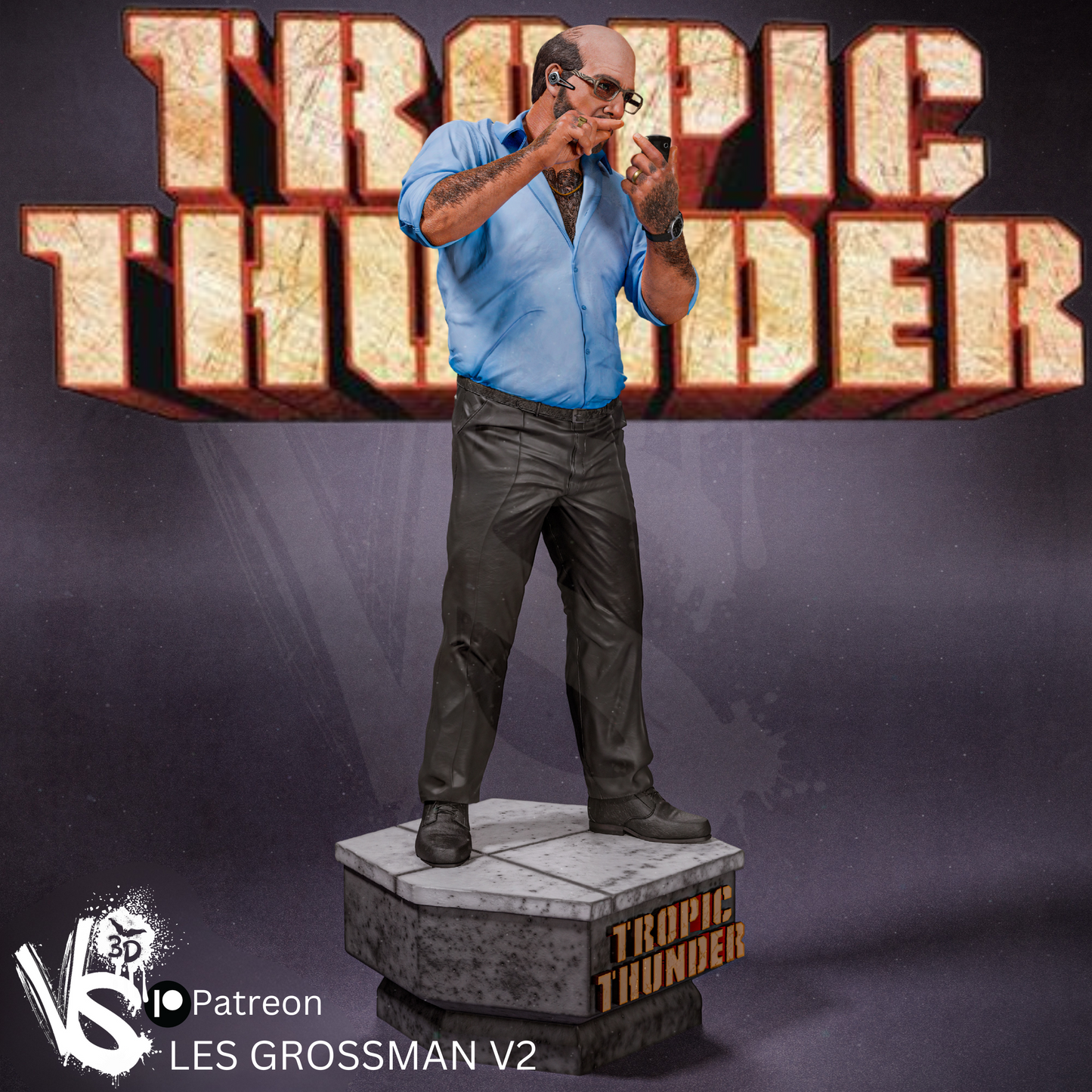 Angry Les Grossman (Tropic Thunder) - Unpainted and Unassembled 3D Print Kit