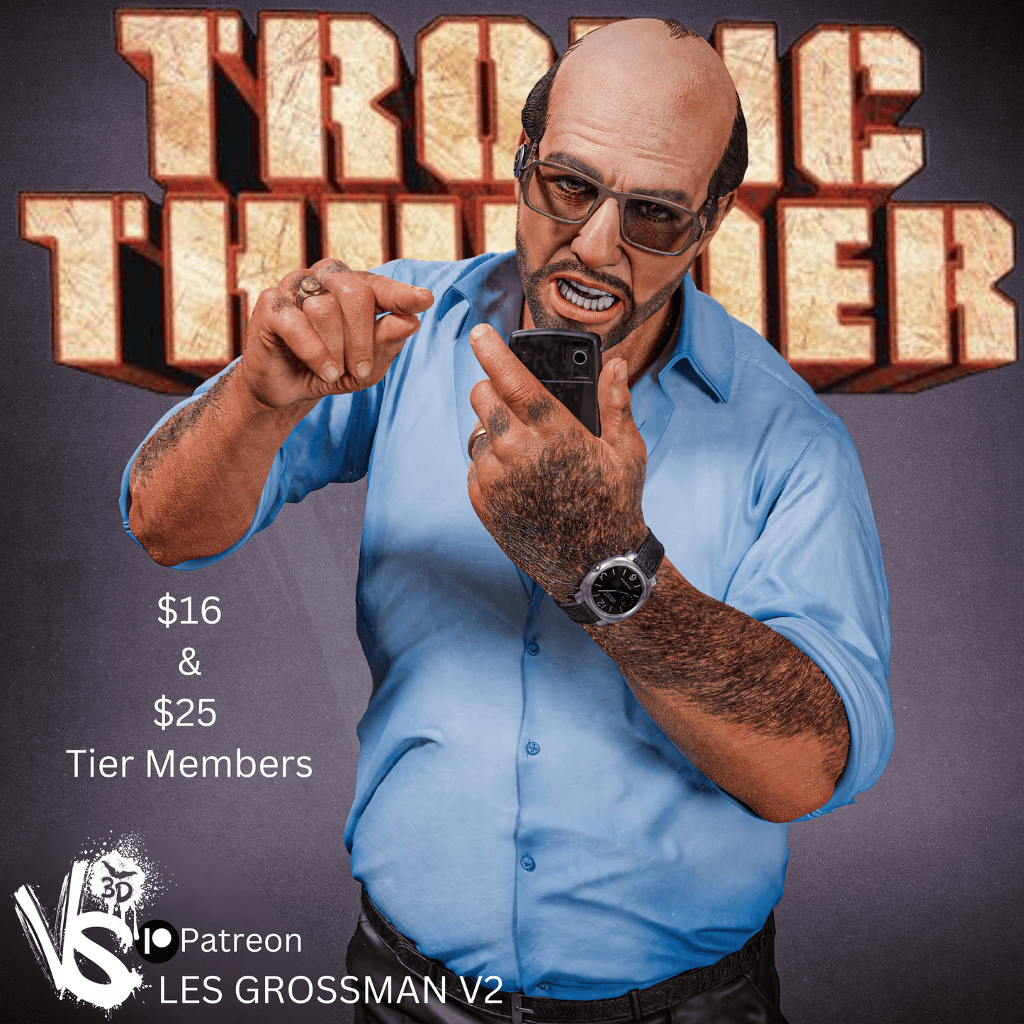 Angry Les Grossman (Tropic Thunder) - Unpainted and Unassembled 3D Print Kit