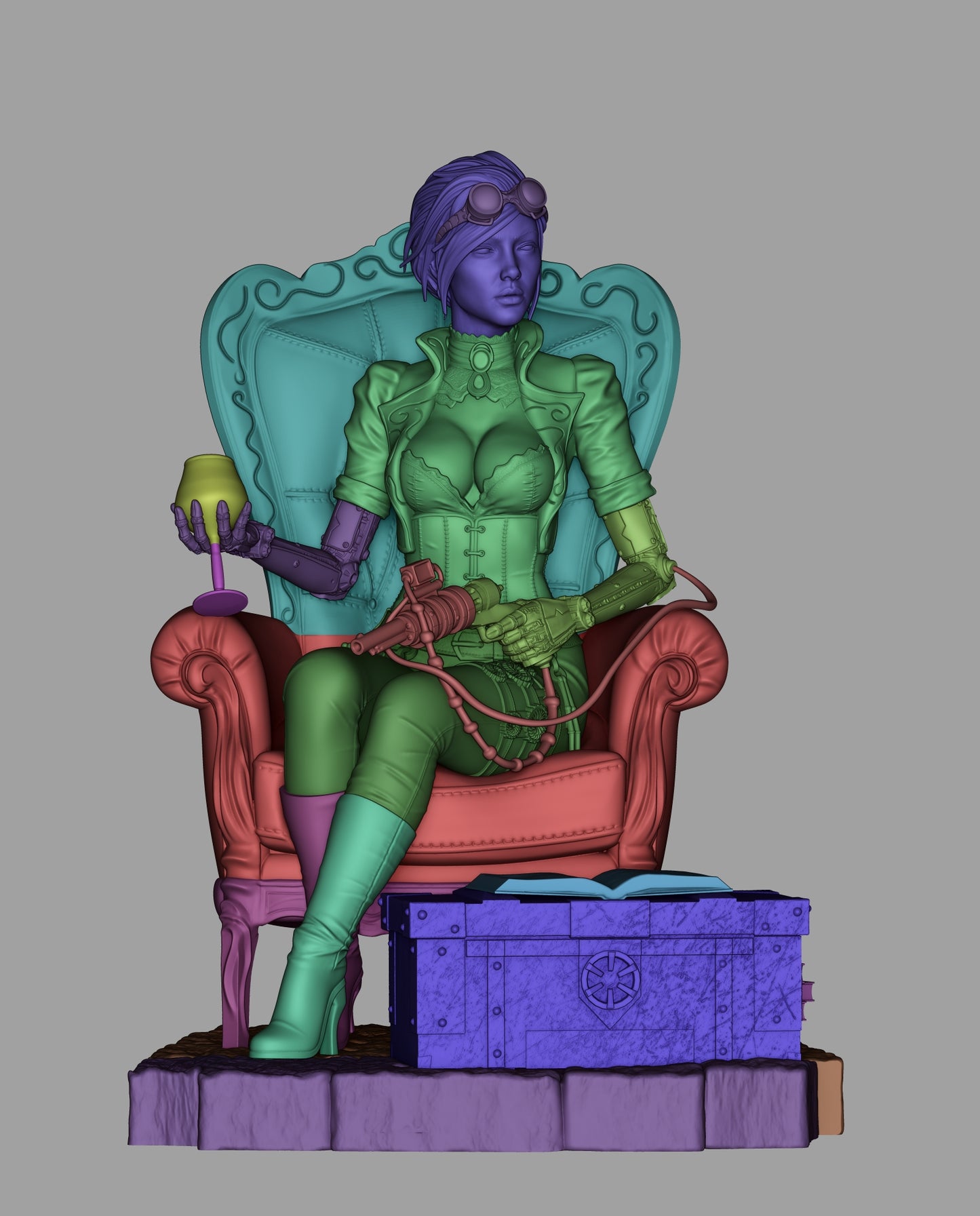 Lady Mechanika - Fan Art - 3D Print Model Kit - 1:6 Scale