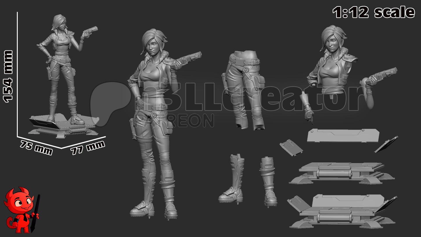 Lilith - Borderlands 3D Printed Statue / Bust - Unpainted and unassembled