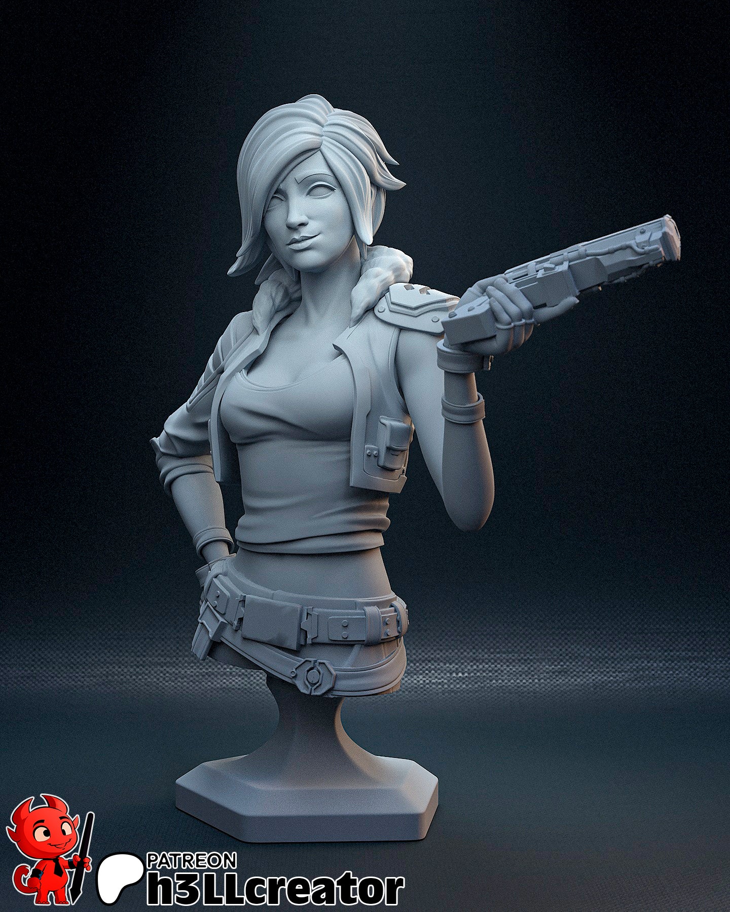 Lilith - Borderlands 3D Printed Statue / Bust - Unpainted and unassembled