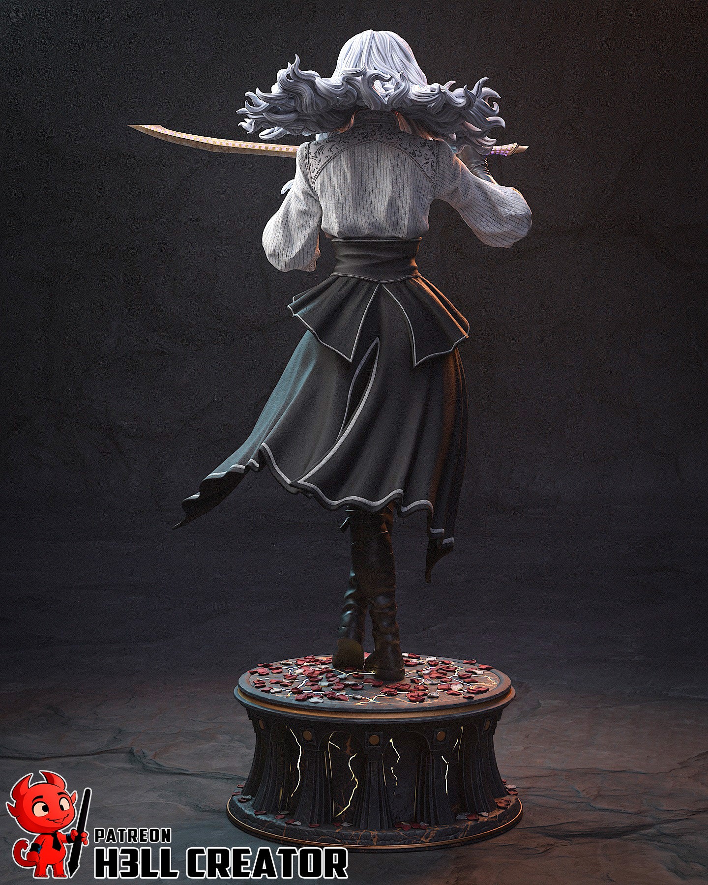 Maelle - Expedition 33 3D Printed Statue / Bust Unpainted and Unassembled