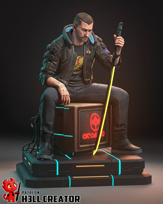 Male V (Cyberpunk 2077) 3d Printed Model Kit - 1:12