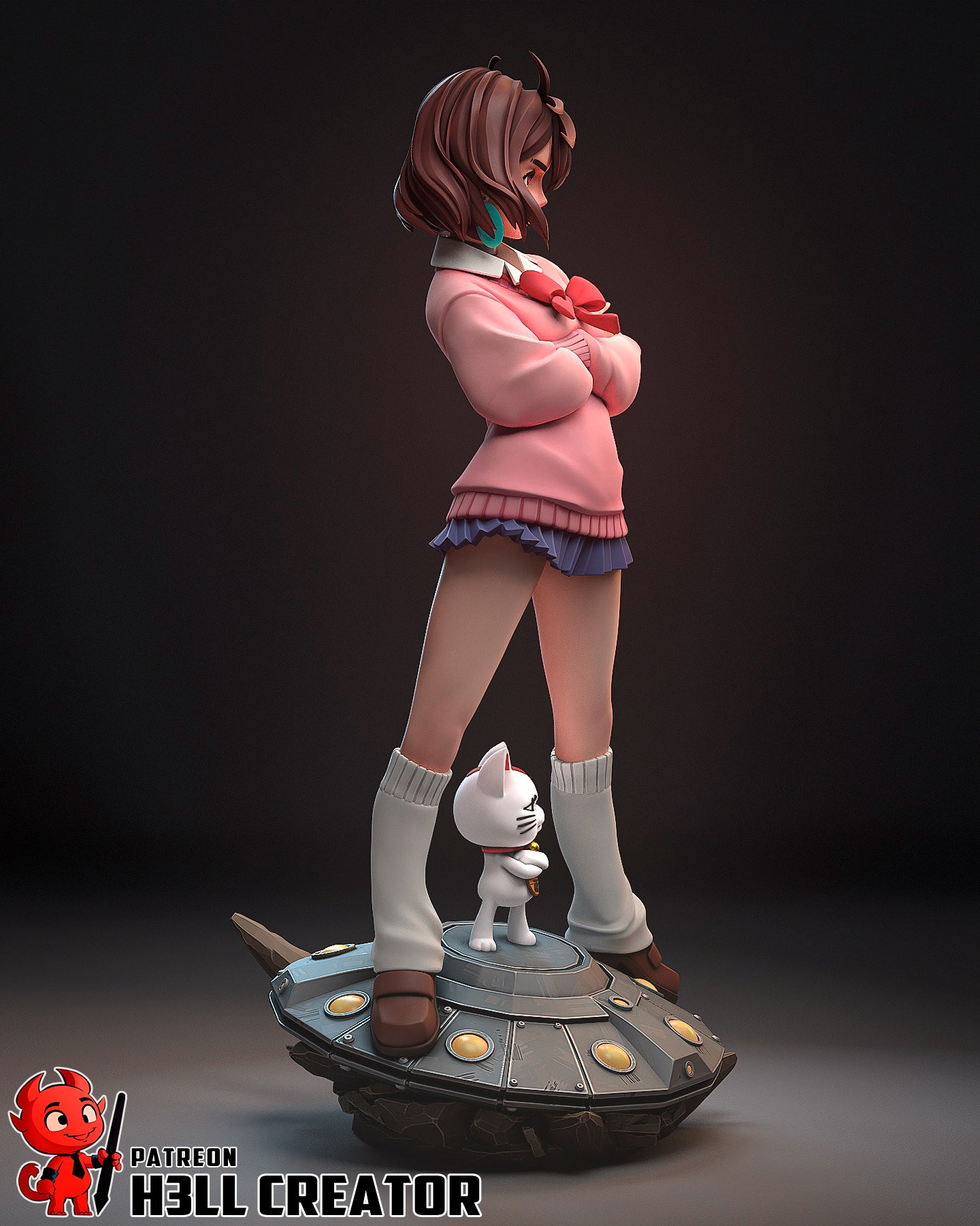 Momo Ayase (DanDaDan) 3d Printed Model Kit - 1:12