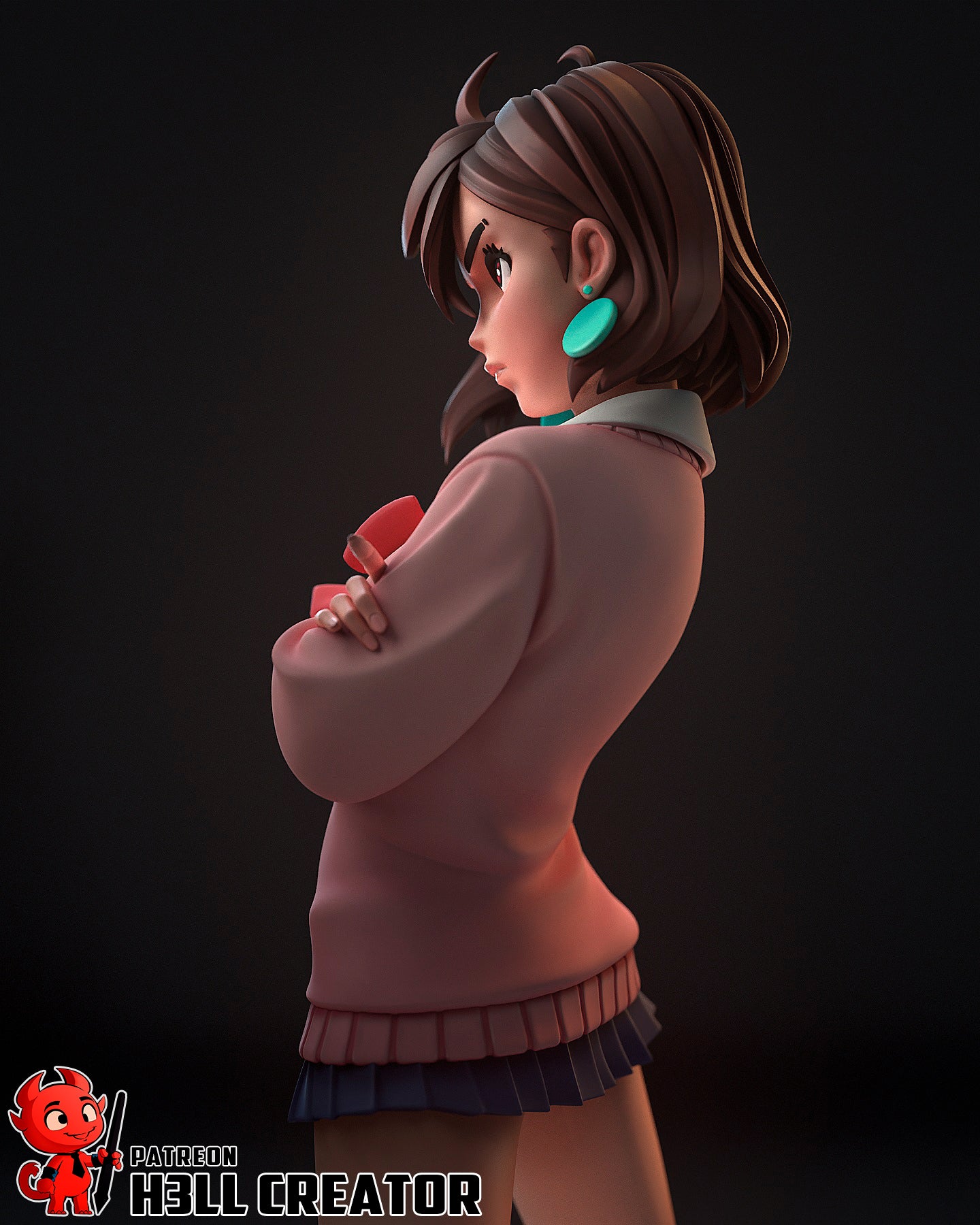 Momo Ayase (DanDaDan) 3d Printed Model Kit - 1:12