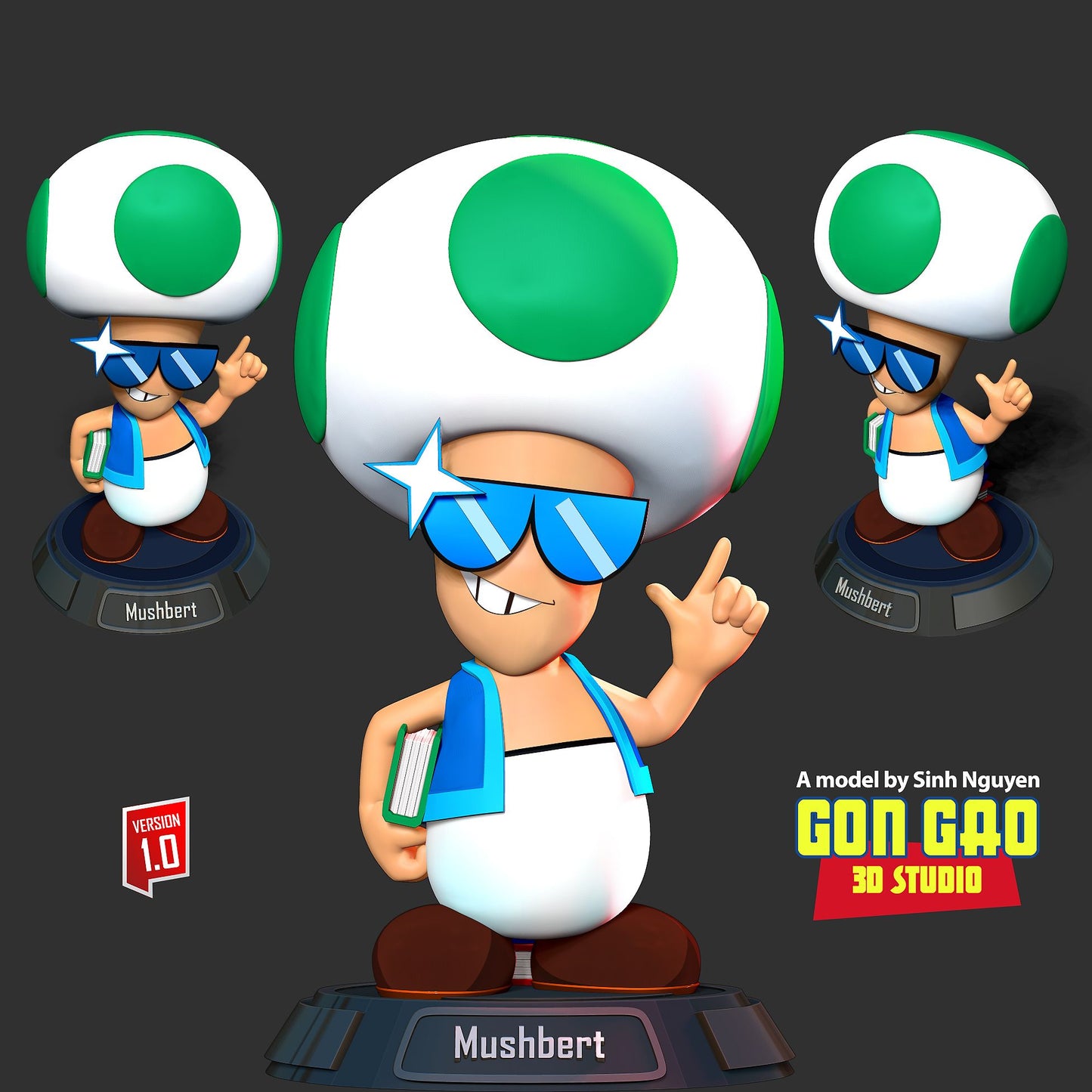 Mushbert - Toad - 3d Printed Model Kit