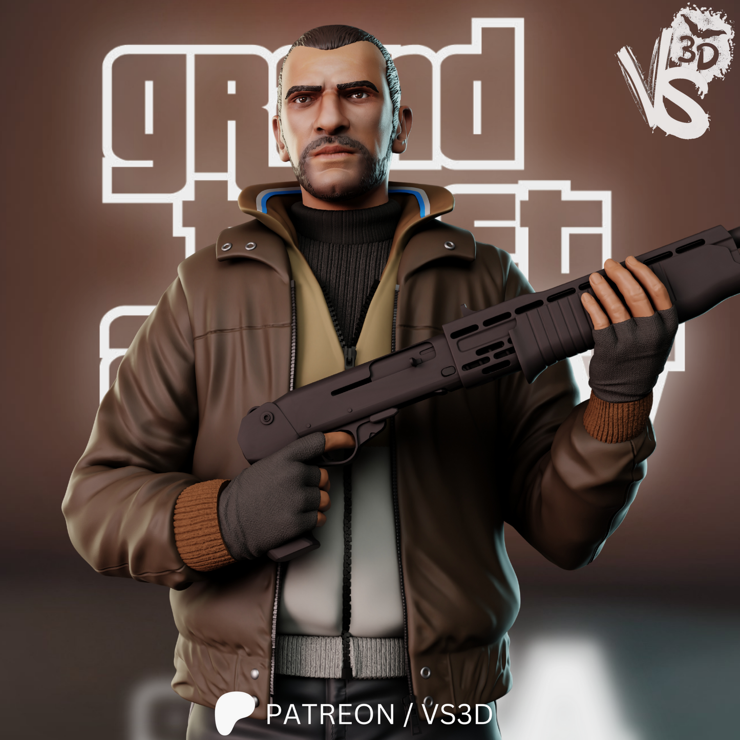 Cousin Niko (GTA IV) - Fan Art - 3D Print Kit
