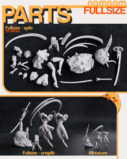 2B (Nier Automata) - 3D Print - Model Kit - (Nom Nom)