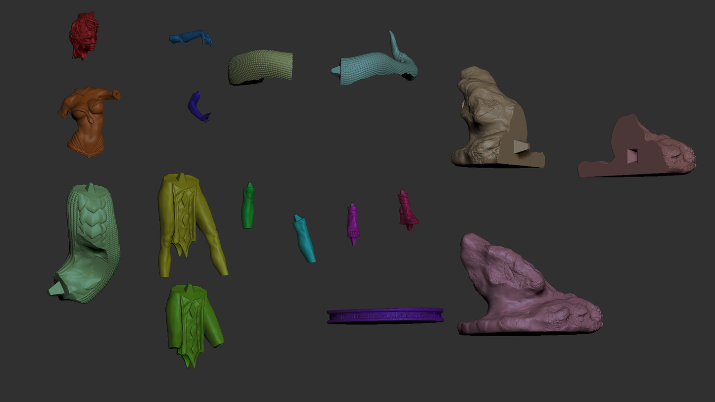 Medusa Statue - 3D printed kit - 10th scale (2 options)