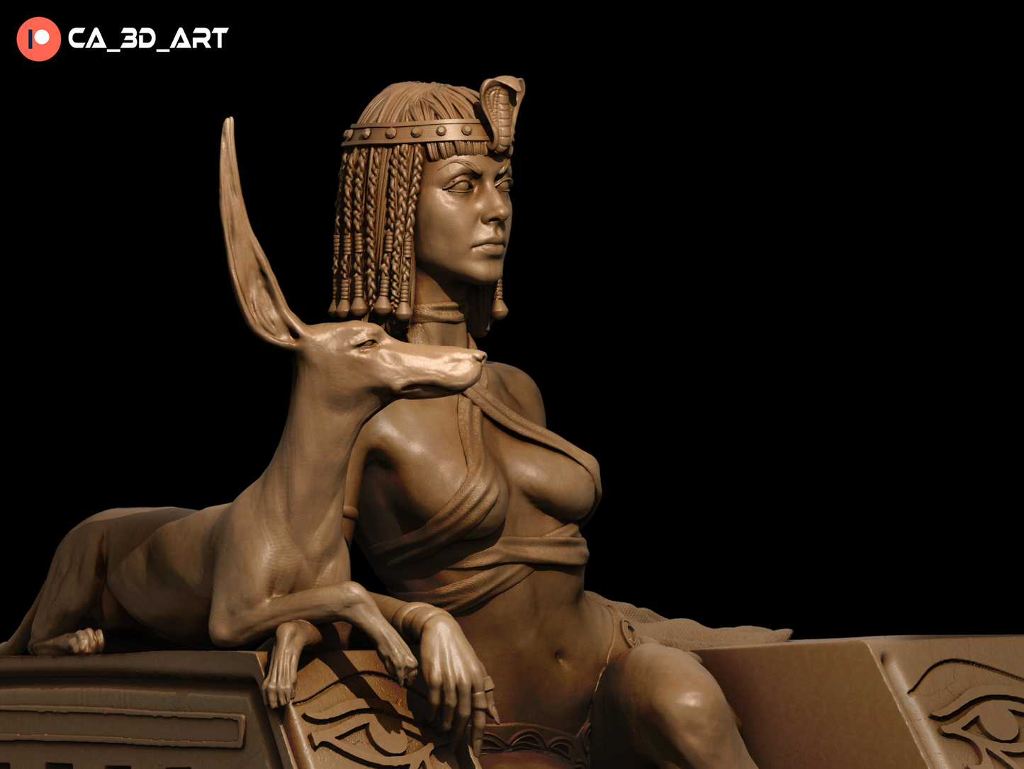 Cleopatra 12 Scale 3D Printed Statue Model - 12 Scale -2 Heads