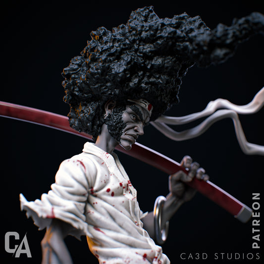 Afro Samurai (Fan Art) Sculpture - 6, 9, 10 or 12 scale (380 - 190mm) - 3D Print