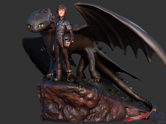 Toothless Hiccup Statue 12 Scale 3D Print Model