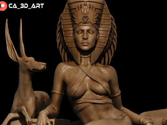 Cleopatra 12 Scale 3D Printed Statue Model - 12 Scale -2 Heads