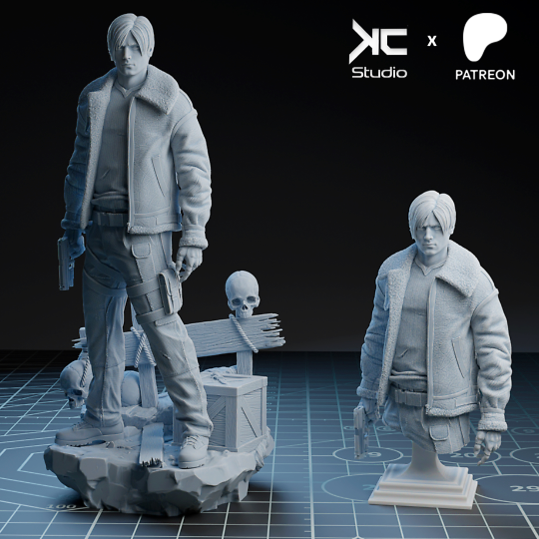Leon (Resident Evil) - 3D Printed Fan Art -Unpainted and Unassembled 10 and 6 scale