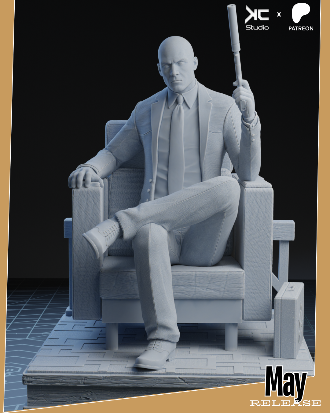 Hitman - 3D Print Model Kit - 1:10 Scale - Fan Art