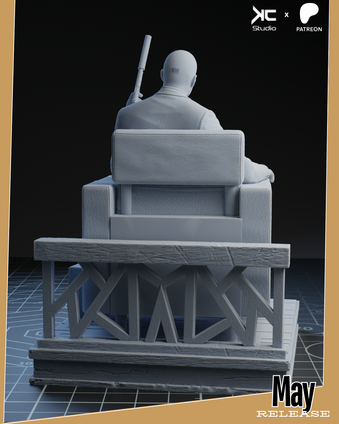 Hitman - 3D Print Model Kit - 1:10 Scale - Fan Art