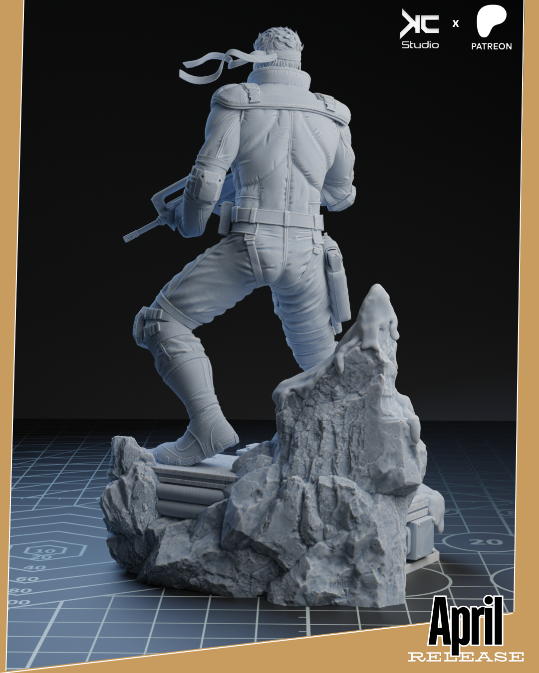 Solid Snake (Metal Gear) - 3D Print Model Kit - 1:10 Scale - Fan Art