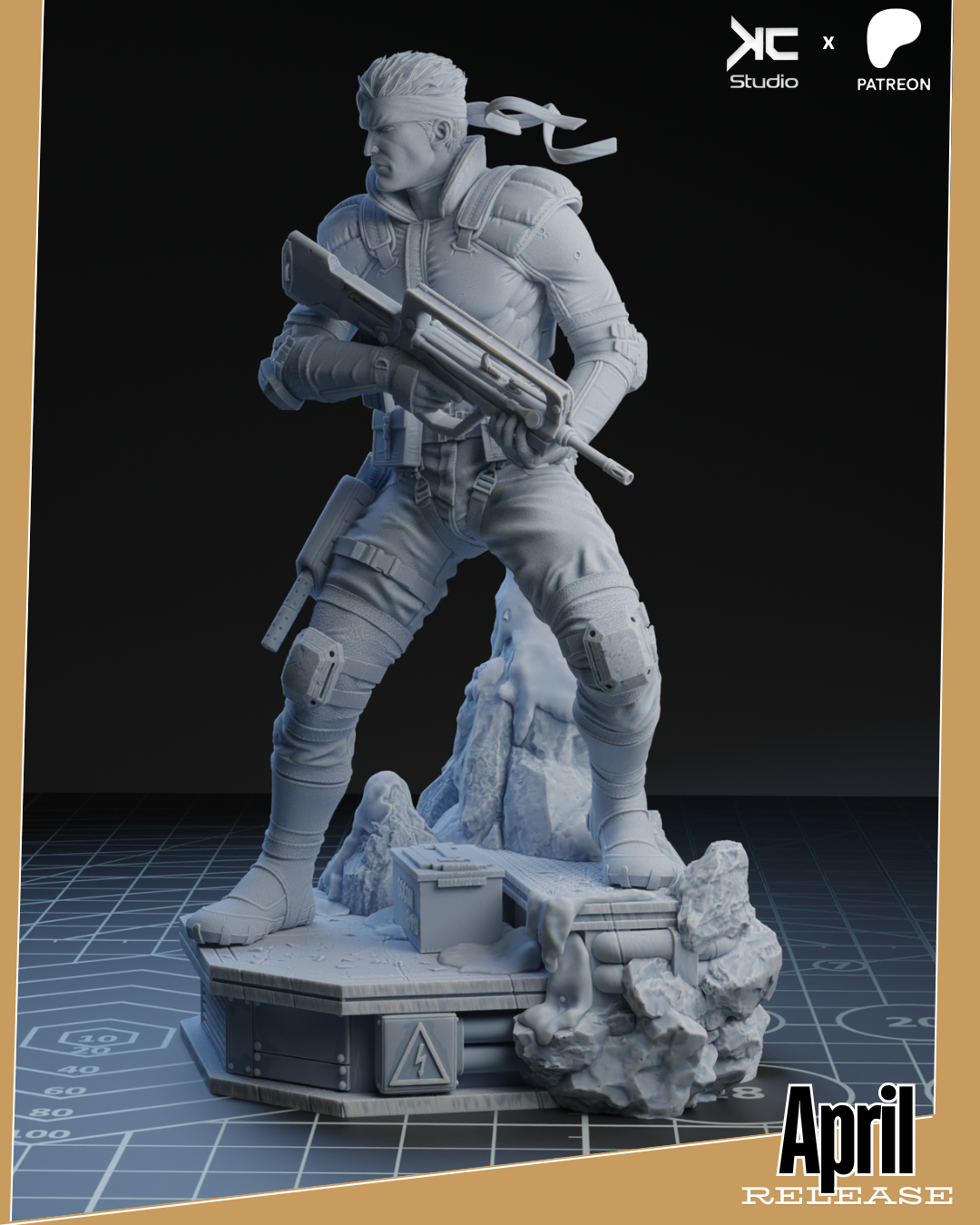 Solid Snake (Metal Gear) - 3D Print Model Kit - 1:10 Scale - Fan Art