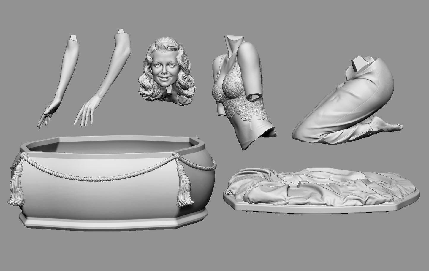 Rita Hayworth - 3D Printed Sculpture Model Kit