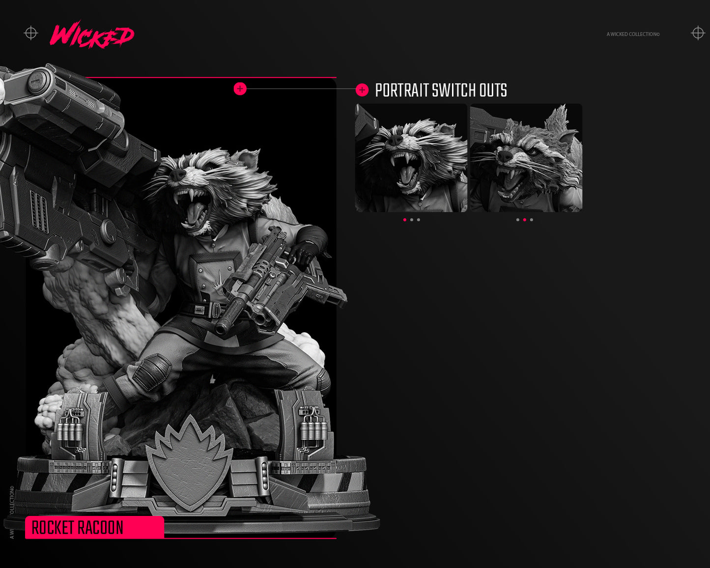 Rocket (Sculpt) - Fan Art - 3D Print Kit (Wick3d)