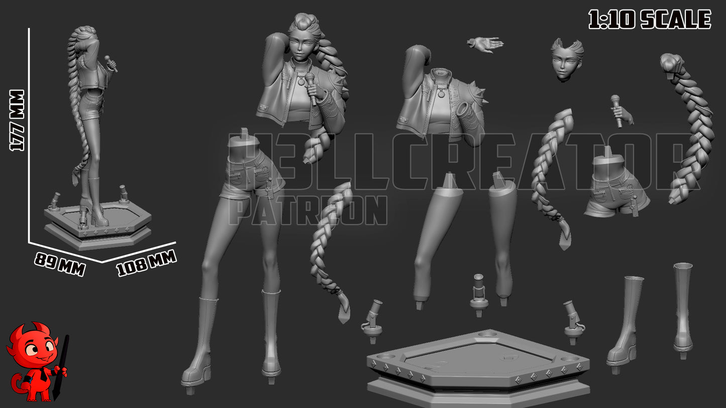 Rumi (KPop Demon Hunters) 3d Printed Model Kit - 10 scale