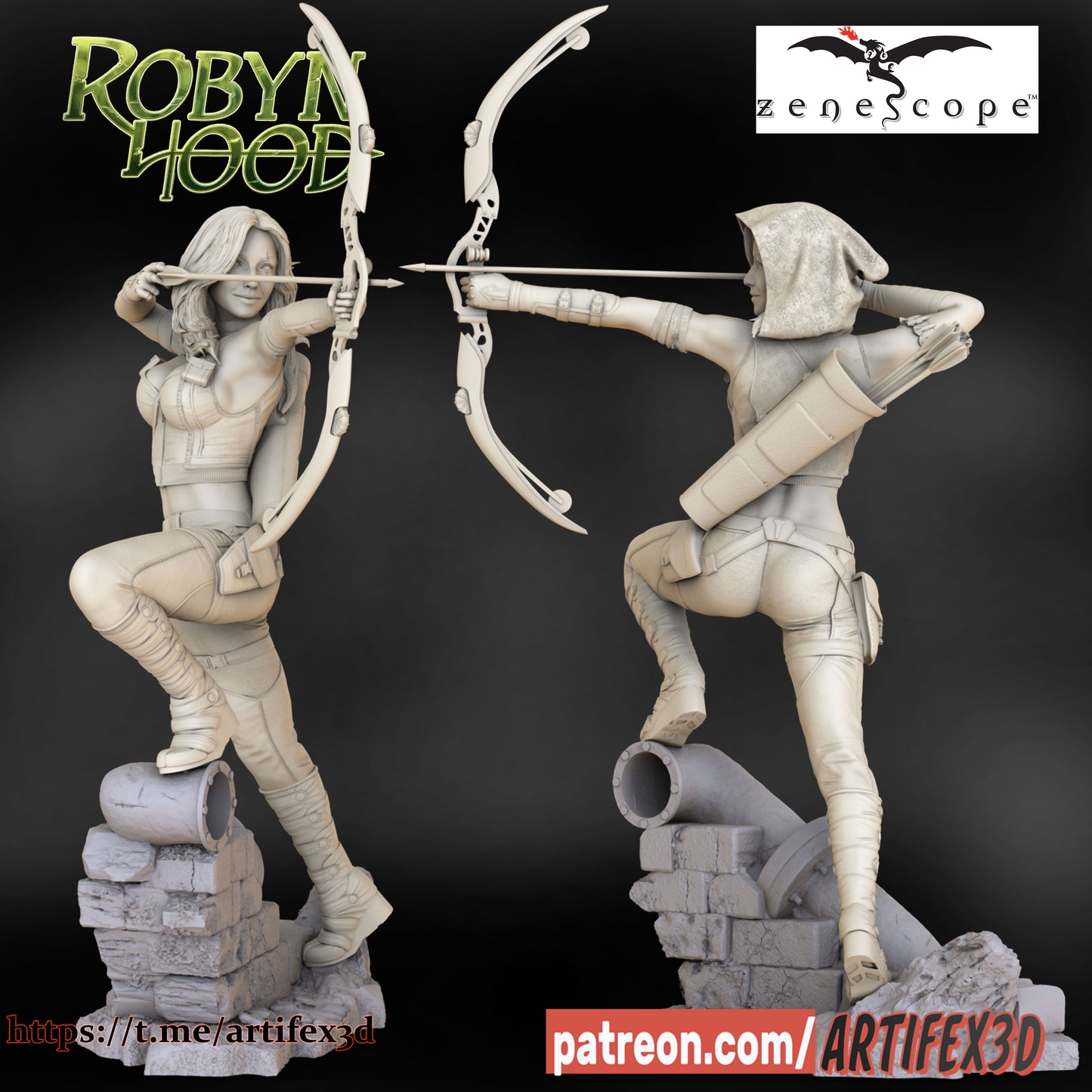 Robyn Hood (Locksley) - 3D Print - 180mm - Fan Art