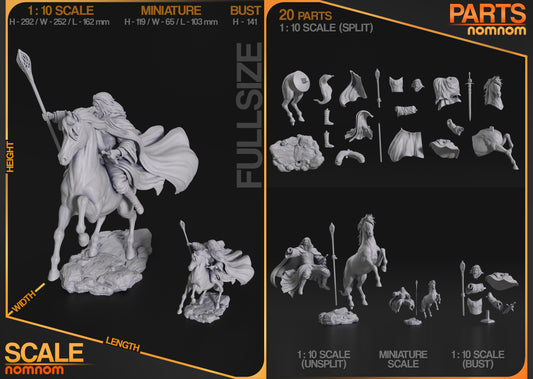 Gandalf the White (LOTR) - 3D Print - Model Kit - (Nom Nom)