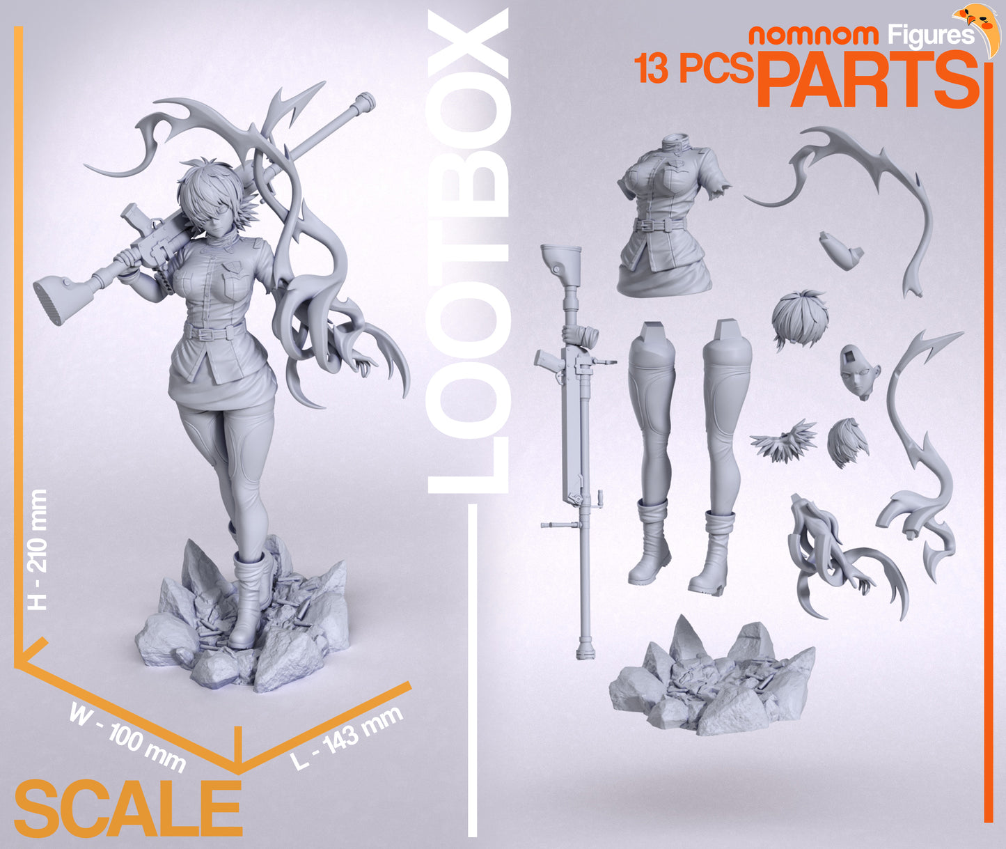 Seras Victoria (Hellsing Ultimate) 3D Printed Model Kit